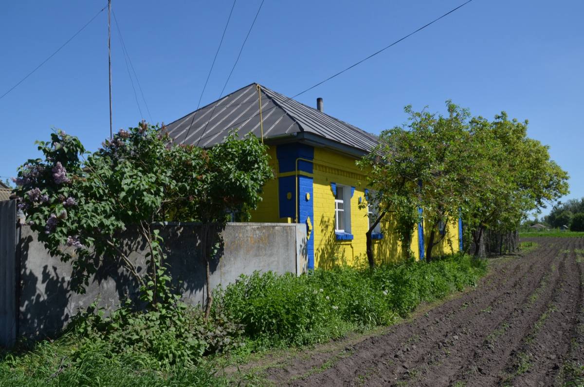 Сільська хата і город